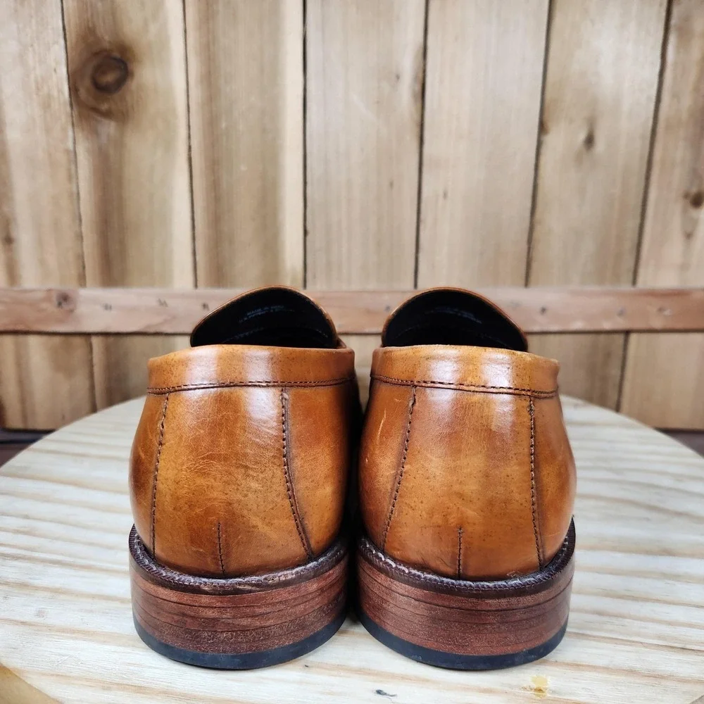 Cole Haan Tassel Loafer Shoes Mens‎ 10 M Brown Leather Slip On Dress Square Toe